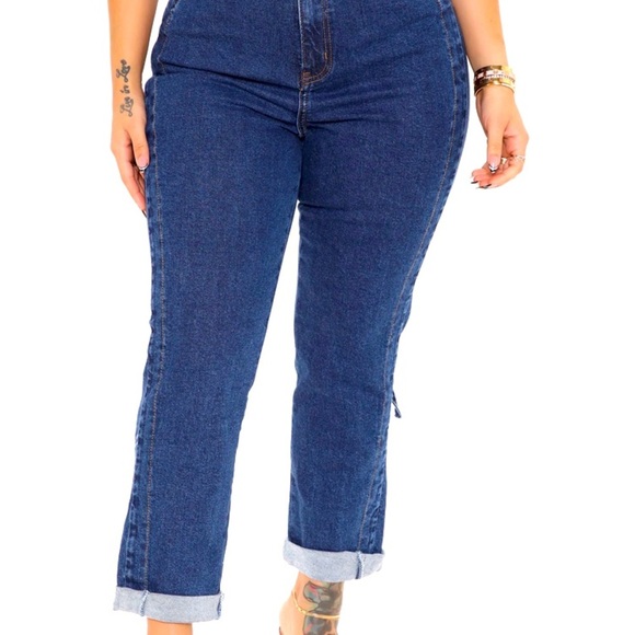 NWT Tie ‘Em Up Boyfriend Jeans—Medium Blue Wash, size 3 - Picture 7 of 9